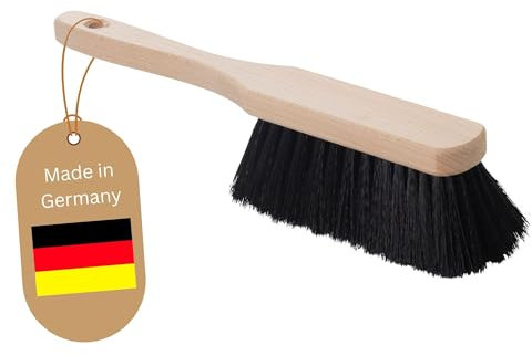 Novaliv KUNSTBORSTEN SCHWARZ Handfeger Holz Besen weiche Borsten geeignet für Kehrgarnitur Camping Handfeger Auto Besenbürste - Idealer Schneebesen Auto Hand Brush Handbesen Holz Handkehrer