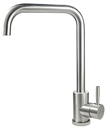 SOLVEX Single Handle Kitchen Taps Kitchen Sink Mixer Tap with Swivel Spout, Stainless Steel Faucet Brushed Nickel, with Supply Hose, Brushed Surface, SP-10021