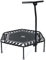 SportPlus Fitness Trampolin für zuhause, mit Haltestange (5-Fach höhenverstellbar), weiche Gummiseilfederung, sehr leise & bis 130 kg belastbar