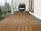 AQS INTERNATIONAL Set of 11 (1m²) Decking Floor Tile - Interlocking Plastic WPC Garden Patio Terrace Balcony Tiles - Flooring Wood Plastic Composite With Click System 30cm x 30cm (Light Brown)