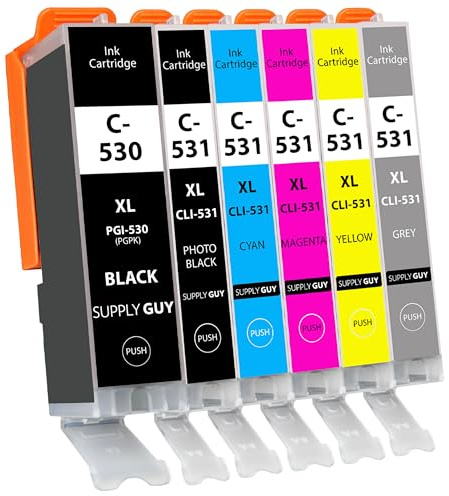 Supply Guy 6x bläck kompatibel med Canon PGI-530 / CLI-531 Multipack för Pixma TS8750 TS8751