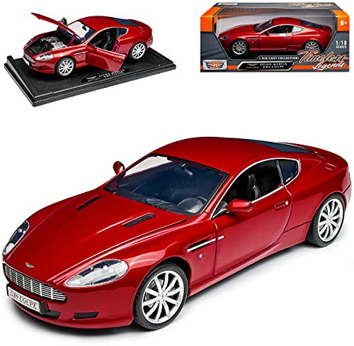 Motormax Defekte Lackierung Aston Martin DB9 Coupe Magma Rot 2004-2016 1/18 Modell Auto