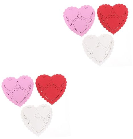 MAGICLULU 600feuilles Set De Sous-verres Papier Décoratifs Forme De Cœur Blancs Rouges Pour Mariages Anniversaires Et Fêtes