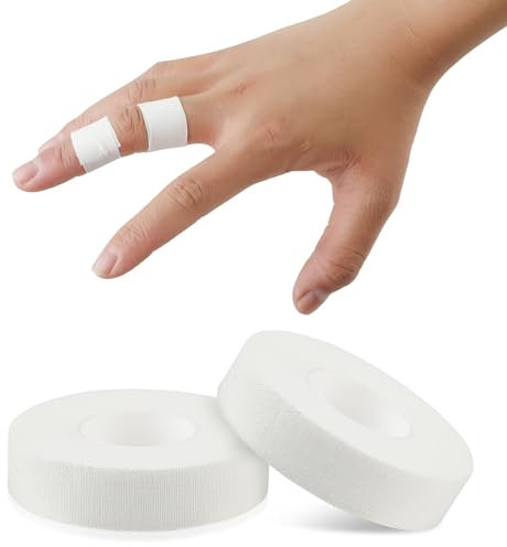 COMNICO Fingertape, Weiß Extra Stark 0,6 Zoll x 32 Fuß Sporttape für Volleyball, Outdoor-Sportarten, Klettern, Fußball (2)