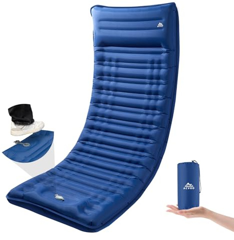 ACVOD Camping Sleeping Pad, Extra Thickness 4.7 Inch Inflatable Sleeping Mat Ultralight Waterproof Camping Mat with Built in Pump Air Mattress for Backpacking, Hiking, Tent, Travel