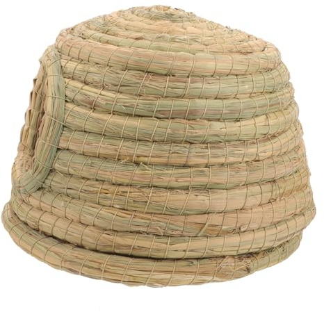 TEHAUX Nido de Conejo Tejido a Mano Césped Natural, Casa Pequeña para Hámster y Cobaya, Tamaño Pequeño, para Interior y Mascotas Pequeñas Domésticas