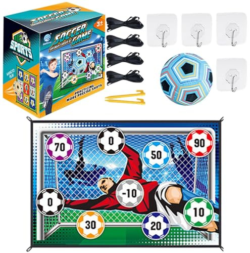 Set di gioco di pallone da calcio per – scopo di lancio per ragazzi con 1 palloncino, in flanella e 2 pali da pavimento, set da calcio per giocattolo all'aperto attivo e amus