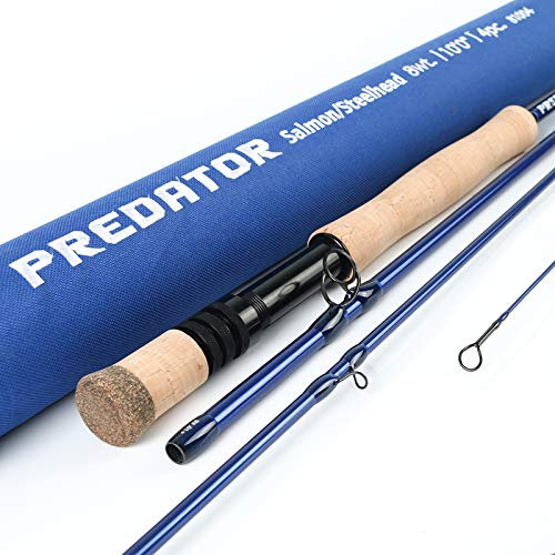Maxcatch Predator Saltwater Fly Fishing Rod: 9ft, 4-Piece, 8/9/10/12 Weight (Predator Fly Rod, 10' 8wt 4 Pieces Salmon/Steelhead)