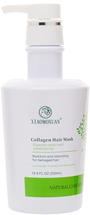 Xiaomoxuan Organic Plant-Based Collagen Hair Mask with Tea Tree Oil for Dry Damaged, Frizzy Hair - Split End Repair Treatment, Hydrating & Strengthening