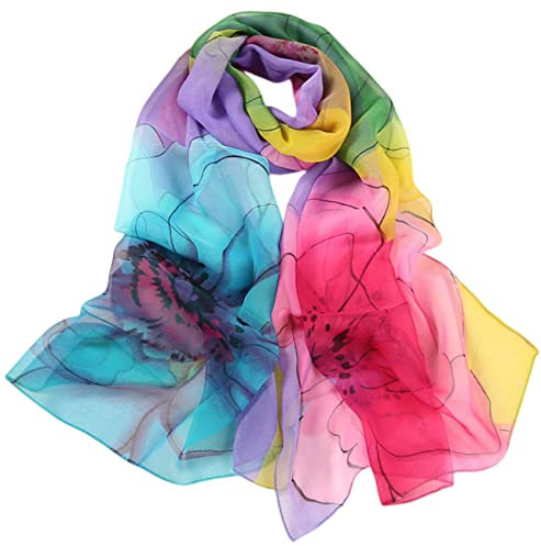 FAIRYGATE Seidentücher Damen Seiden Tuch Damen mit schlichtem Muster Eleganter Sommer schal für Frauen Hochwertiges Seidentuch Seidenschal Halstuch und Chiffon Stola Dezent Stilvoll A4219