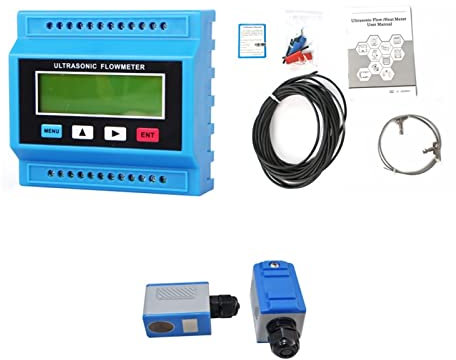 Temporizador de manguera Sensor de abrazadera Medidor de flujo ultrasónico digital líquido TUF-2000M Módulo montado en la pared Medidor de flujo de agua Transductor TS-2 / TM-1-HT ( Color : Host plus