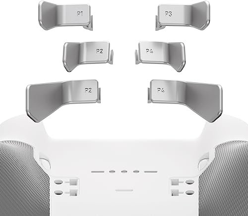 eXtremeRate 6pcs Swift Paddles für Xbox Elite V1/V2/V3 Controller, Austauschbare Ersatz Metall Back Paddles Trigger Tasten Zubehör für Xbox One Elite & Elite Series 2/Series 2-Core Controller-Silber