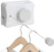 JINYOMFLY Corde à Linge Rétractable 5.1m, Acier Inoxydable Fil a Linge Extérieur Retractable, Etendoir Linge Exterieur Retractable, Fil à Linge Retractable Intérieur Mural (Blanc)