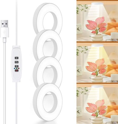 Pflanzenlampe LED, 192 LEDs Full Spectrum LED Pflanzenlicht, Pflanzenlampe mit 3/9/12H Auto Schalter, 3 Lichter Modi und 6-Helligkeitsstufen, Quad Head Vollspektrum Pflanzenlicht für Zimmerpflanzen