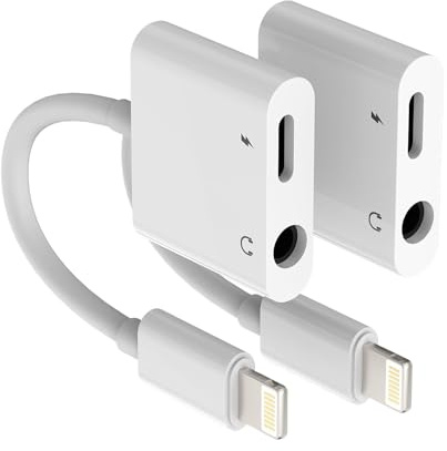 Lightning till 3,5 mm-hörlursadapter (2-pack) för iPhone för iPad, aux-kabel, tillbehör för Apple, ljudkabel, hörlurar, bilstereo, laddare, splitter, förlängningskabel, adapter