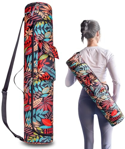 Aucuu Borsa per Tappetino Yoga, Borsa da Yoga Donna, Borsa Yoga Porta Tappetino con Tracolla Regolabile, Tappetino da Yoga con Scomparto Umido Tasca, per Pilates, Fitness, Yoga