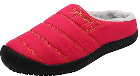 Generisch Ciabatte Donna Calde Scarpe Invernali Per Con Le Donne Pantofole In Feltro 2025 Morbido Peluche Con Memory Foam Pantofole In Pelle Di Agnello, Colore: rosa., 37 EU