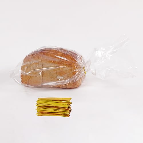 Återanvändbara brödpåsar i plast för hemmagjord bröd – genomskinliga påsar med vridband – lufttät, fuktfri förvaring – perfekt för bröd, smörgås och hantverksbröd – för bageriägare (100)