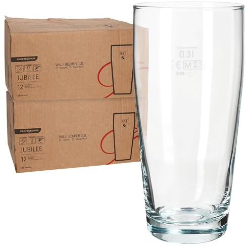 MamboCat 24er Set Willibecher 0,3 L geeicht I Biergläser aus klarem Glas mit Eichstrich I Trinkgläser für Bier, Wasser, Cocktails & Softgetränke ideal für Gastro, Bars & Restaurants