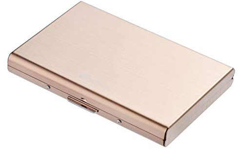 BONSYL® RFID Slim Metal Kreditkortshållare Plånbok för kvinnor och män, Kreditkortshållare RFID Skydd Signal Shield.(6 Kortplatser-Roséguld)