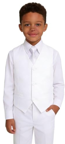 Boys Suits First Communion Outfit White Easter Kids Tux 4 Piece Formal Silm Fit Dress Clothes Size 2T