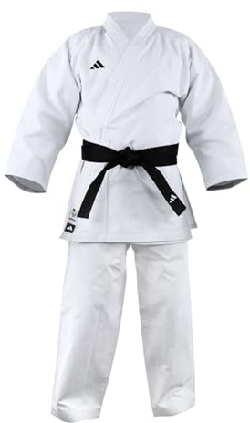 adidas WKF Training Karate Uniform (310G/11oz) - 180cm, White - Made of Pre-Shrunk Cotton, Unisex Karate Gi for Adults & Kids, for Training & Sparring, Approved by the World Karate Federation