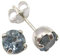 SilverStarJewel Sterling Silber Authentisch Facetted Blau Topaz Ohrringe 0,8 cm Neues Geschenk