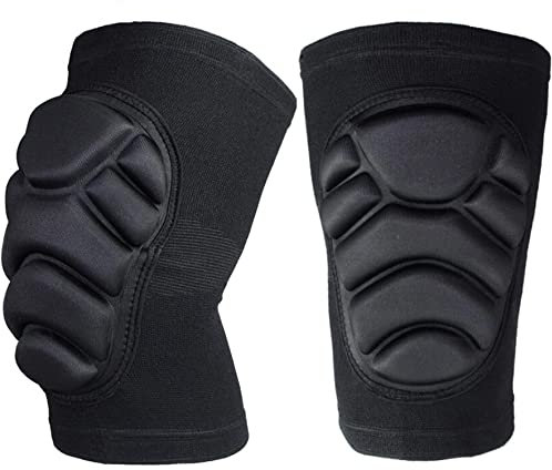 CTHOPER Protective Knee Pads Knee Protector Soft Anti-Slip Breathable Knee Sleeve for Volleyball Dance Football (M, Black)