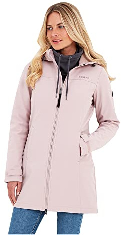 TOG24 Keld Lightweight Long Womens Softshell Jacket, Windproof, Showerproof Zip Up Outdoor Jacket with Hood, Fleece Lined For Warmth, Ideal for hiking, walking and everyday use