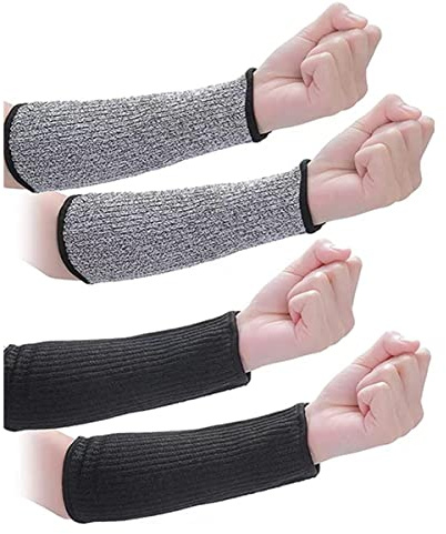 ACMEDE 4 Paires Manchons de Protection de Bras pour Peau Fine Ecchymoses Coupures et Brûlures Manches de Protection de Bras 21cm Résistant à Chaleur Manchettes d'Avant-Bra