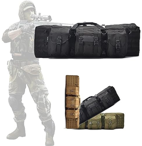 DFANCE Sac De Transport pour Pistolet Fusil De Chasse Rembourée Sac Tactical Double Rifle Mallettes,éTui De Rangement pour Fusil Militaire Sac pour Chasse Tir De À Pêche,Black,108cm