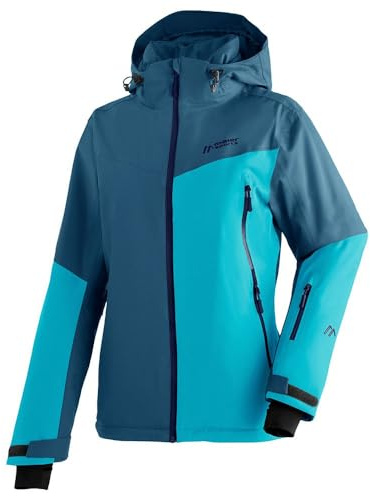 Maier Sports Nuria, Warme Damen Skijacke, Wasserdichte Winterjacke mit 2-Wege-Stretch, mTEX Wetterschutz und mTHERM für hohen Wärmerückhalt, PFC-frei, Blau, 46