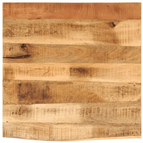 vidaXL Tablero de Mesa Borde Natural Madera Maciza Mango 60x60x2,5 cm, Superficie de Mesa, Tablero de Mesa de Madera, Tablero de reemplazo