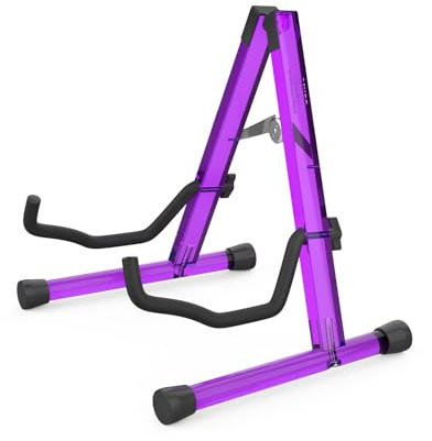 MUSO Soporte acrílico para guitarra, soporte profesional para instrumentos, plegable, fácil de montar y portátil, para guitarras versátiles, bajo, ukelele, banjo, violonchelo, violín y mandolina
