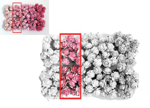 KADADSA 100 piccole rose artificiali miste rosa in cinque colori, fiori di carta di gelso 15-18 mm, fiori per matrimoni e scrapbooking (colore rosa 04)