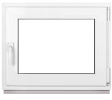 Framex Finestra in Plastica Bianca Larghezza x Altezza 75 x 60 cm (750 x 600 mm), Triplo Vetri (32 mm), Anta-Ribalta, Girevole DIN Sinistra – Premium