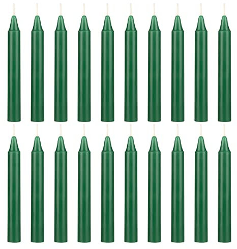 Mega Candles Mini Taper Chime Spell Candle 20 Count 4 x 1/2 Green