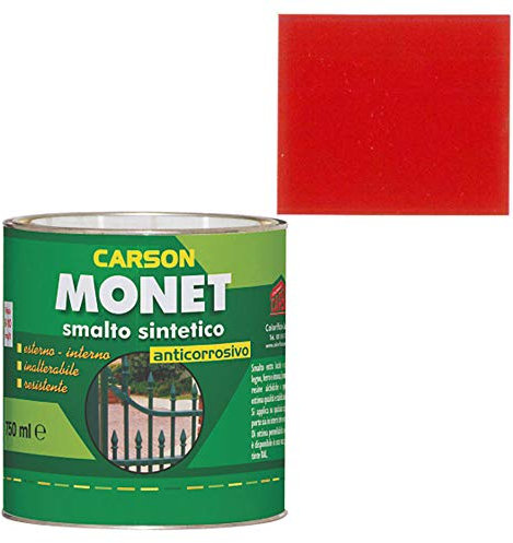 Colorificio Carson Monet Sintetico Smalto Sintetico Anticorrosivo Legno Ferro Intonaco Interno Esterno Vernice Ad Alta Resistenza (RAL 3000 - ROSSO FUOCO)