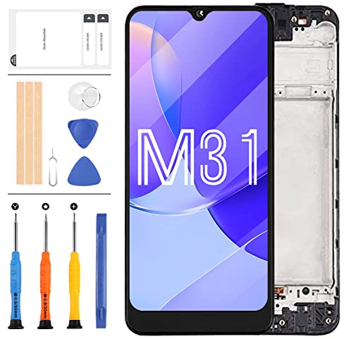 LADYSON per Samsung Galaxy M31 Schermo LCD M315 Sostituzione dello Schermo M315F SM-M315F SM-M315F/DS SM-M315F/DSN Display LCD Touch Digitizer Frame Assembly Parti di Riparazione Kit (Non Originale)