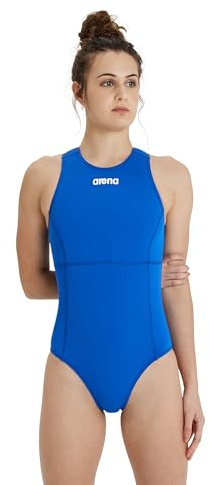 ARENA Women’s Water Polo Swimsuit Training and Game One Piece Bathing Suit Water Sports Pool Accessories for Players, Royal/White, US Size 34
