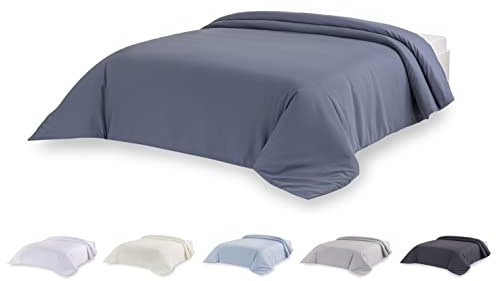 Todocama – Funda nórdica de Microfibra para edredón de Tacto Extra Suave. (Azul grisáceo - Cama 135/140/150-220x220cm).