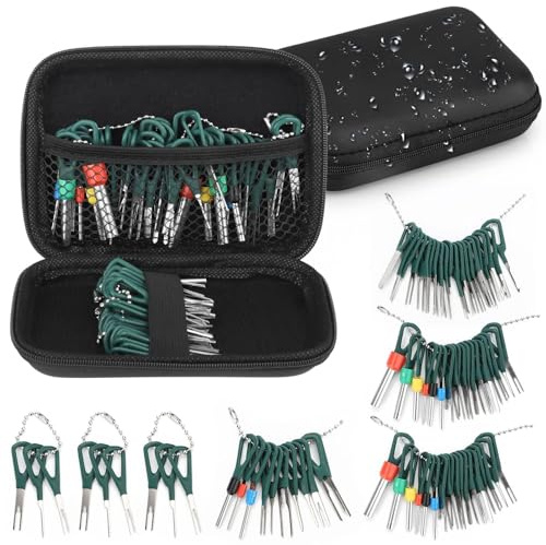 Linkstyle 76 Piezas Kit de Herramientas extracción terminales para automóvil, Conector de Cable eléctrico Extractor de Pines con Estuche Protector para la mayoría de terminales de Conector