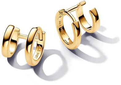 Pandora Essence Doppelte Huggie-Kreolen-Ohrringe aus Sterling Silber mit vergoldeter Metalllegierung, 263280C00