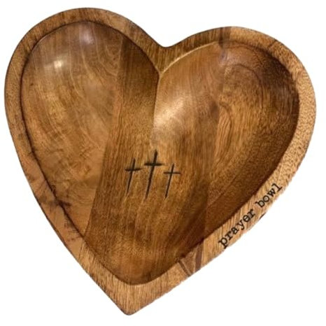 Greethga Ciotola da Preghiera A Forma di Cuore - Regali Religiosi, Ciotole da Preghiera in Legno, Ciotole per Pasta da Preghiera, Regali della Congregazione Cristiana