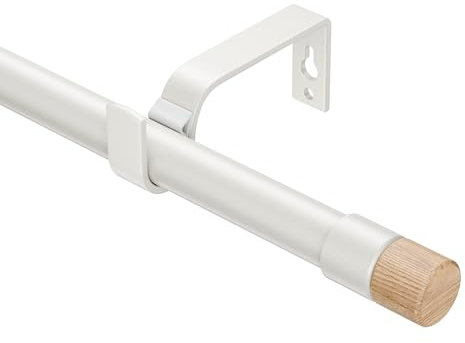 Ausziehbare Gardinenstangen 76-208cm, Dia 19mm Verstellbare Gardinenstange mit Holzmaserung Endstücke für Ösenvorhänge, Elegante Dekorative Vorhangstangen für Schlafzimmer