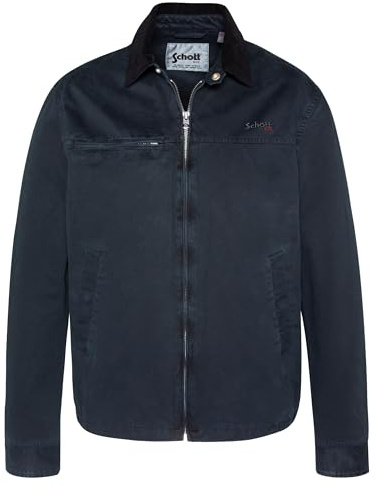 blouson court en coton lavé et col velours schott,CADAMSWASH