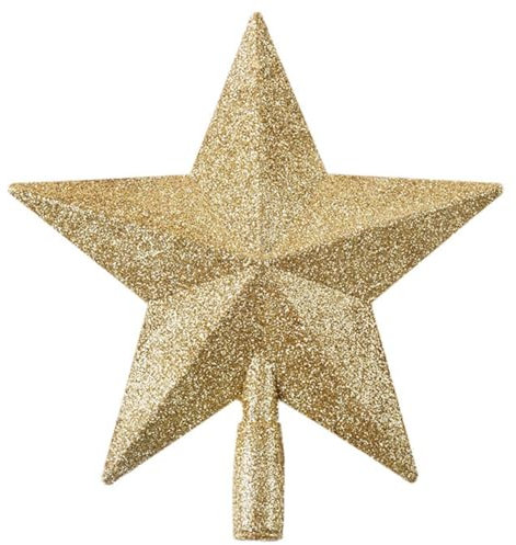 15CM 6Inch Gold Star Christmas Tree Topper Glitter Star Tree Top Star Christmas Tree Topper Tree Star Decoration Treetop Christmas Decor