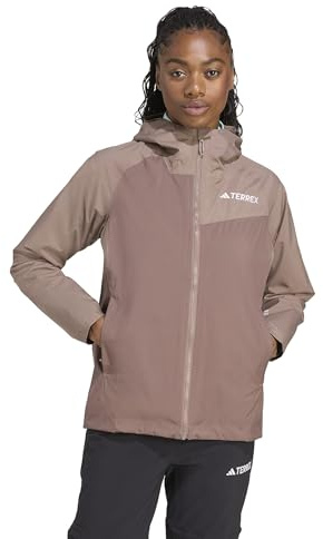 adidas Women's Terrex Multi 2 Layer RAIN.RDY Jacket, earth strata/trace brown, S