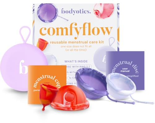 Bodyotics Set Coppetta Mestruale e Dischi Mestruali, Set da 5, Lilla