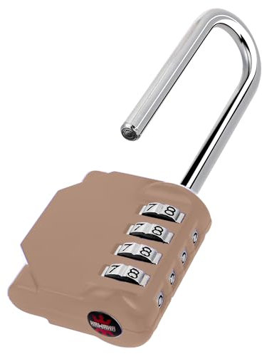 KAWAHA CL21MC Long Shackle Combination Lock 2.6 4 Digit Combination Lock Your Own Combination for Gym, Locker, School, Gates, Doors, Toolbox, Hasps and Storage